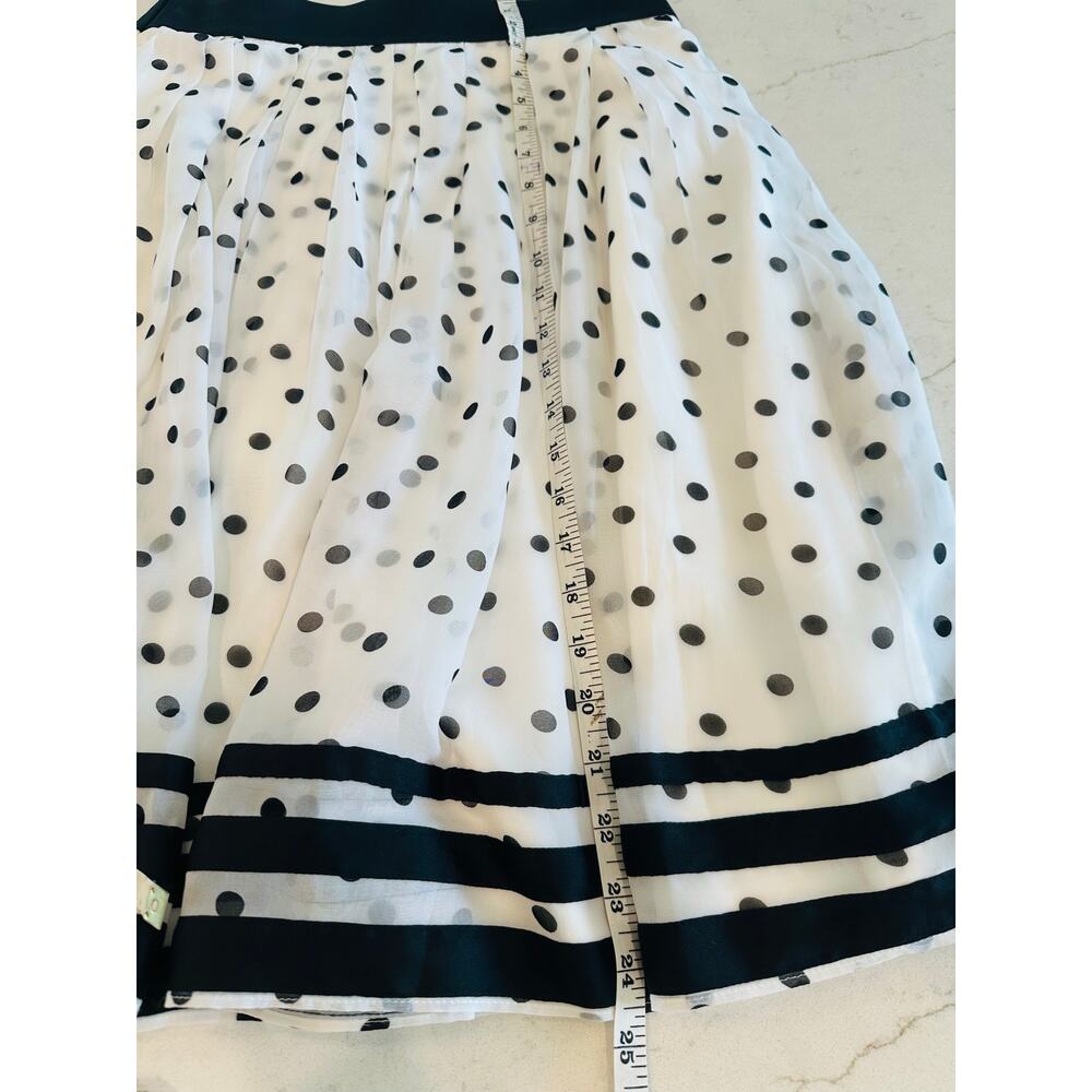 White House Black Market Polka Dot Skirt Knee Length Flowy Chic Timeless Glam 4 - Picture 8 of 9